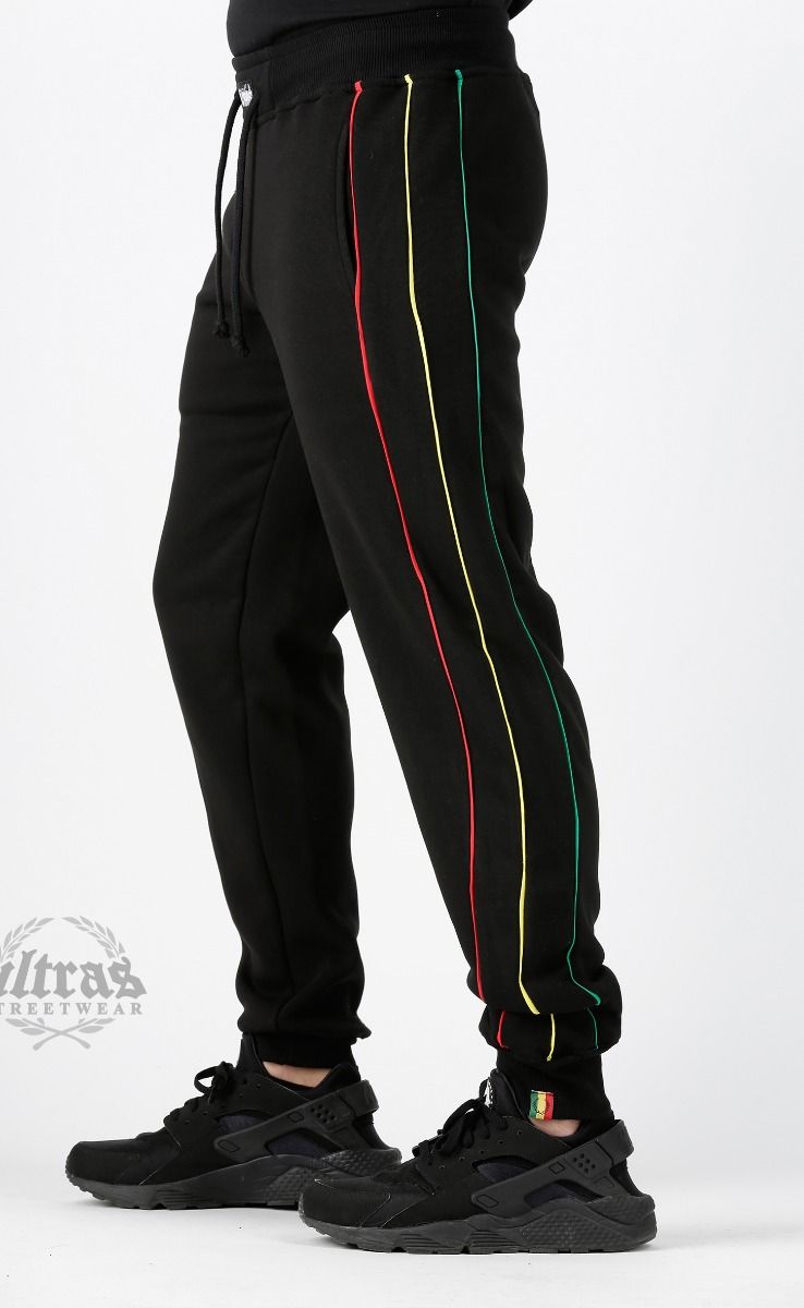 Black Pant with Reggae Stripes - Ultras Streetwear