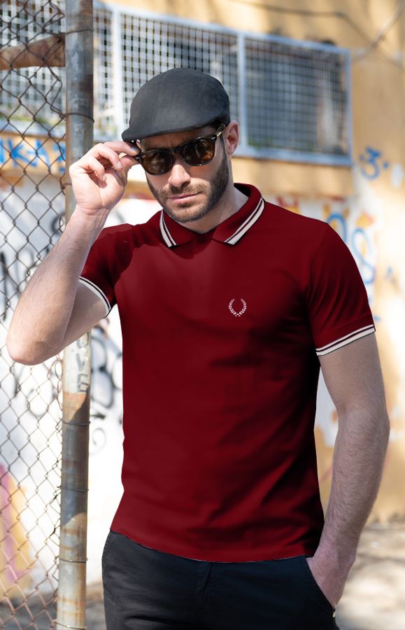 Casual Polo Burgundy Laurel